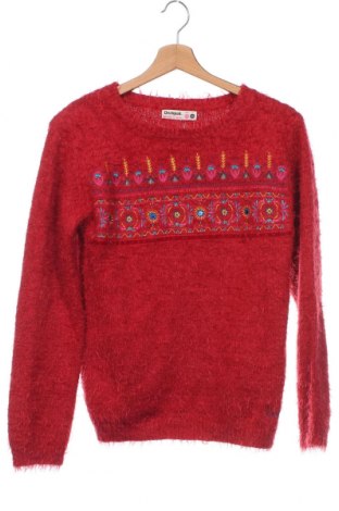 Детски пуловер Desigual, Размер 12-13y/ 158-164 см, Цвят Червен, Цена 22,20 лв.