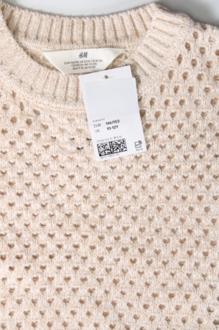 Детски пуловер H&M, Размер 10-11y/ 146-152 см, Цвят Бежов, Цена 15,39 лв.