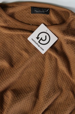 Ανδρική μπλούζα Zara Man, Μέγεθος L, Χρώμα Καφέ, Τιμή 6,19 €