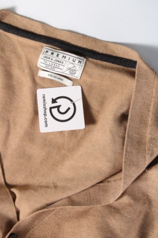 Jachetă tricotată de bărbați Jack & Jones PREMIUM, Mărime XXL, Culoare Bej, Preț 55,92 Lei