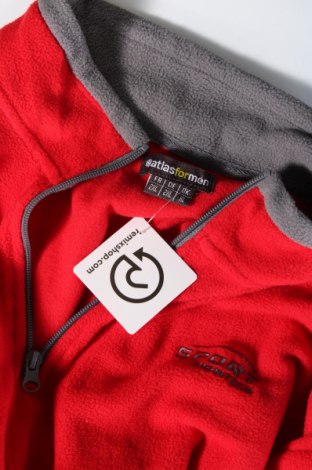 Ανδρική μπλούζα fleece Atlas For Men, Μέγεθος XL, Χρώμα Κόκκινο, Τιμή 7,12 €