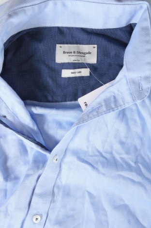 Herrenhemd Bruun & Stengade, Größe S, Farbe Blau, Preis 19,14 €
