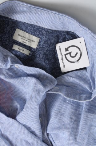 Мъжка риза Bruuns Bazaar, Размер M, Цвят Син, Цена 22,00 лв.