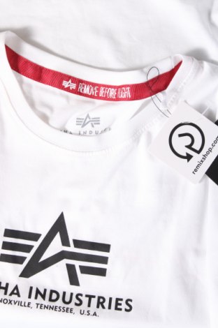 Herren T-Shirt Alpha Industries, Größe M, Farbe Weiß, Preis 27,43 €