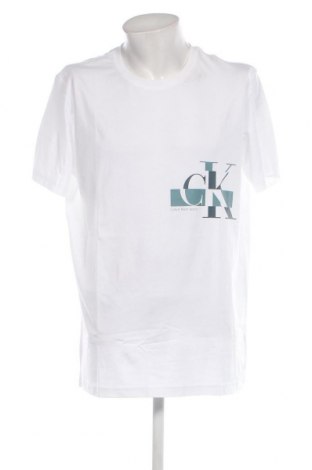Męski T-shirt Calvin Klein Jeans, Rozmiar XXL, Kolor Biały, Cena 205,24 zł