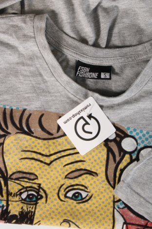 Herren T-Shirt Fishbone, Größe S, Farbe Grau, Preis 6,62 €