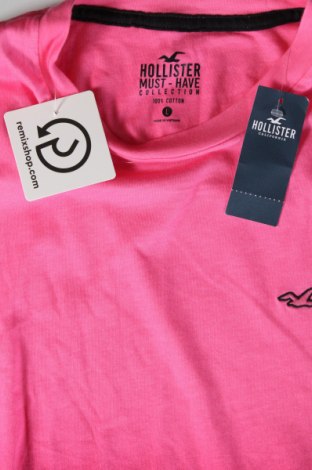 Męski T-shirt Hollister, Rozmiar L, Kolor Różowy, Cena 57,84 zł