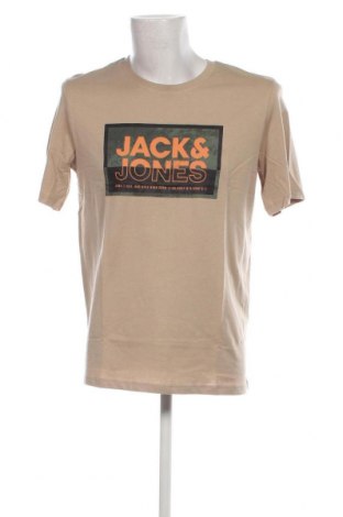 Herren T-Shirt Jack & Jones, Größe L, Farbe Beige, Preis 16,24 €