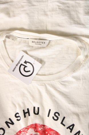 Herren T-Shirt Selected Homme, Größe L, Farbe Ecru, Preis 7,16 €