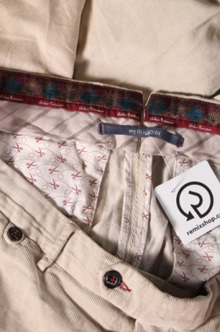 Pantaloni raiați de bărbați Atelier Noterman, Mărime L, Culoare Bej, Preț 68,09 Lei
