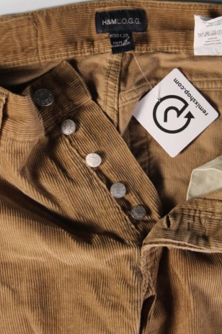 Pantaloni raiați de bărbați H&M L.O.G.G., Mărime S, Culoare Bej, Preț 17,17 Lei