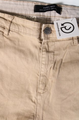 Pantaloni de bărbați Zara Man, Mărime M, Culoare Bej, Preț 17,76 Lei