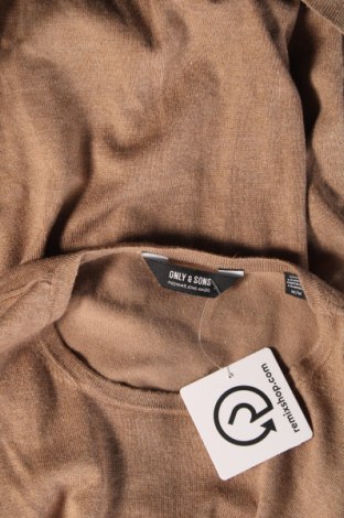 Мъжки пуловер Only & Sons, Размер M, Цвят Кафяв, Цена 16,53 лв.