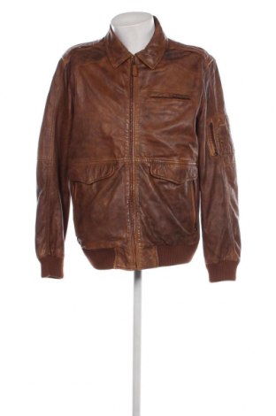 Pánska kožená bunda  H.E. By Mango, Veľkosť M, Farba Hnedá, Cena  74,39 €