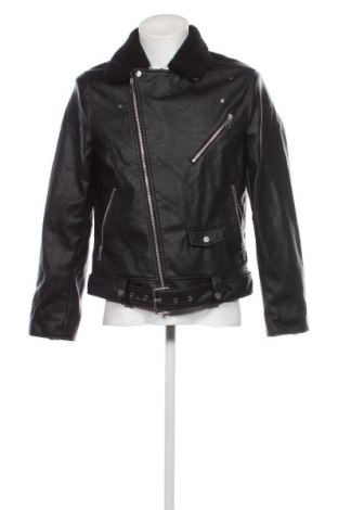 Ανδρικό δερμάτινο μπουφάν H&M, Μέγεθος L, Χρώμα Μαύρο, Τιμή 25,76 €
