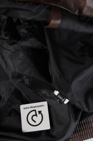 Pánska kožená bunda  SHEIN, Veľkosť S, Farba Hnedá, Cena  23,61 €