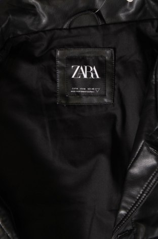 Мъжко кожено яке Zara, Размер M, Цвят Черен, Цена 41,00 лв.