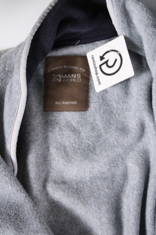 Ανδρική ζακέτα fleece Man's World, Μέγεθος XL, Χρώμα Γκρί, Τιμή 14,47 €