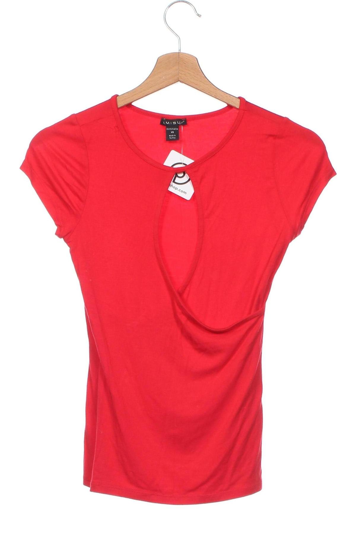 Γυναικεία μπλούζα Amisu, Μέγεθος XS, Χρώμα Κόκκινο, Τιμή 5,10 €
