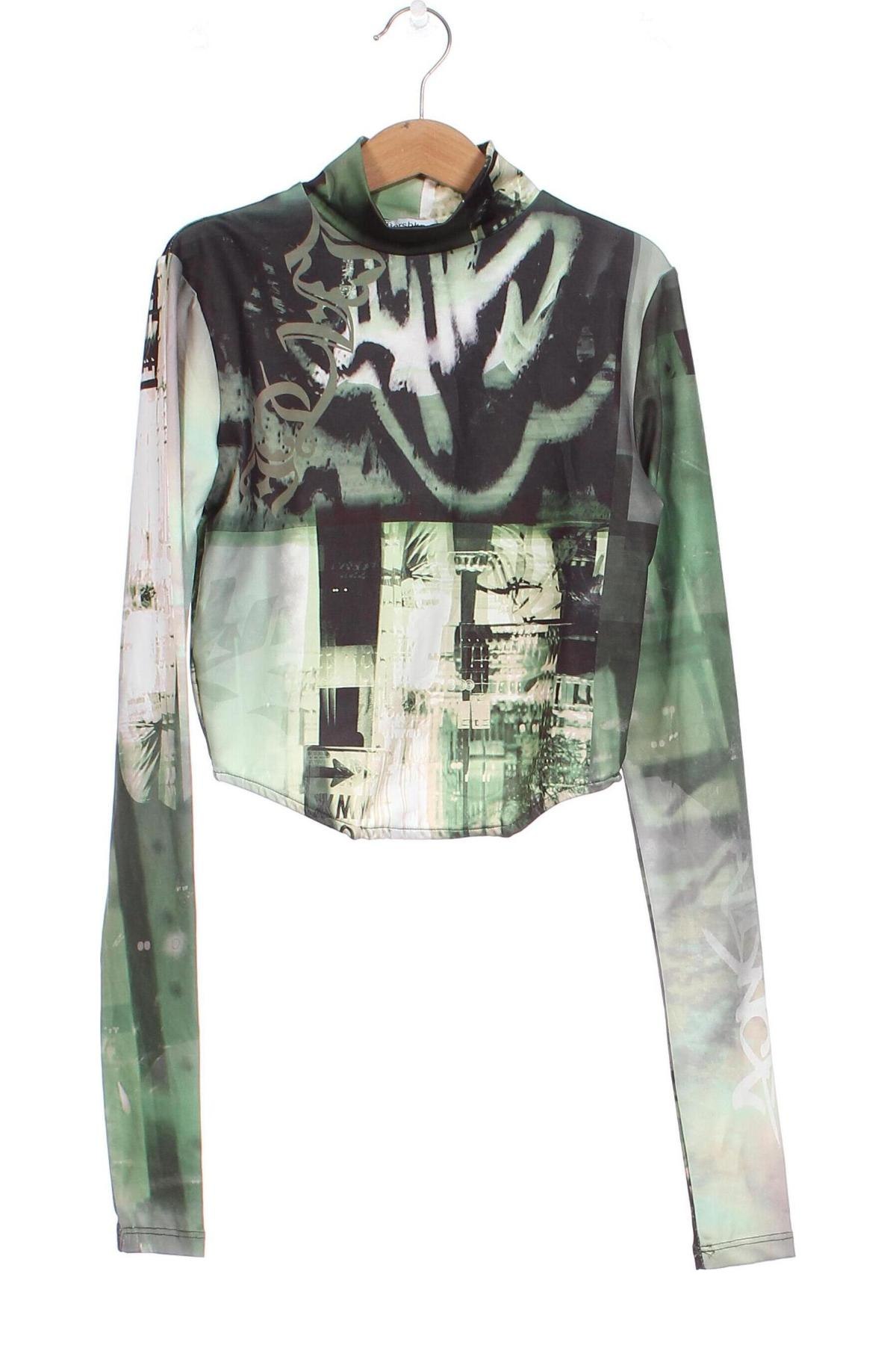 Γυναικεία μπλούζα Bershka, Μέγεθος XS, Χρώμα Πράσινο, Τιμή 5,25 €
