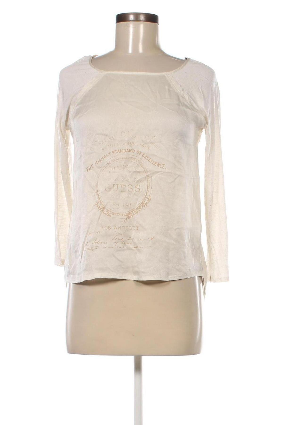 Γυναικεία μπλούζα Guess, Μέγεθος S, Χρώμα Εκρού, Τιμή 16,63 €