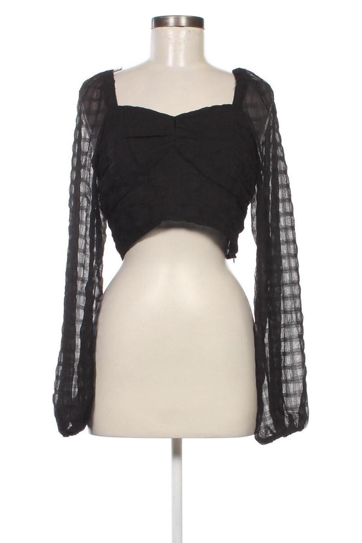 Γυναικεία μπλούζα NA-KD, Μέγεθος L, Χρώμα Μαύρο, Τιμή 5,26 €