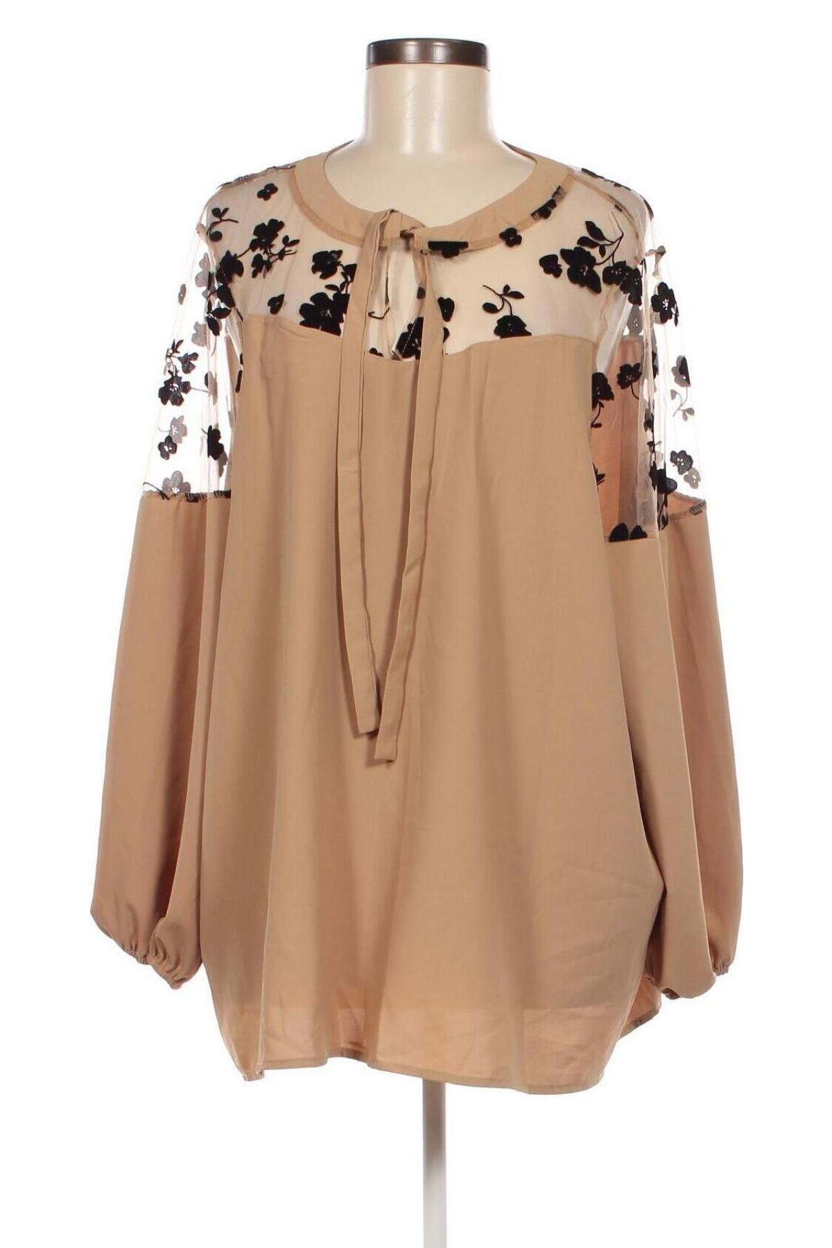 Дамска блуза SHEIN, Размер 3XL, Цвят Бежов, Цена 19,00 лв.