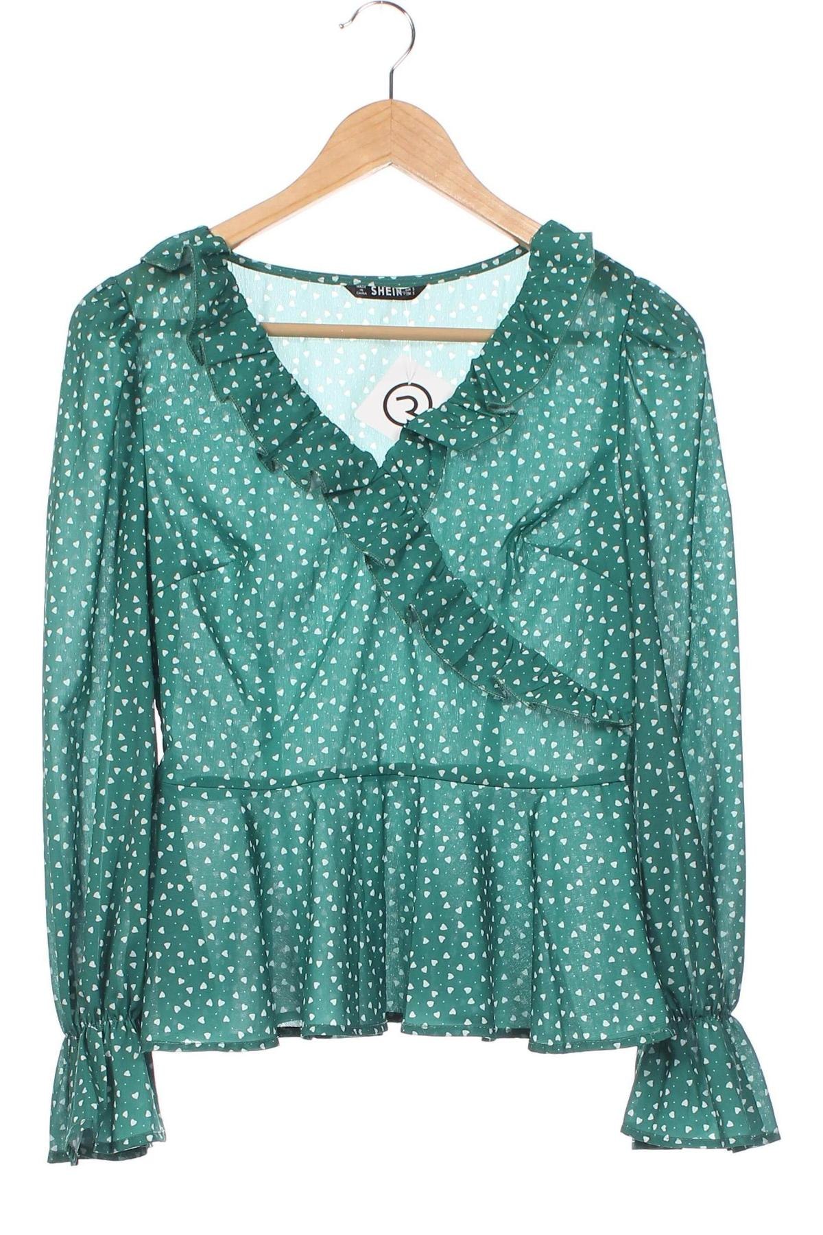 Дамска блуза SHEIN, Размер S, Цвят Зелен, Цена 9,71 лв.