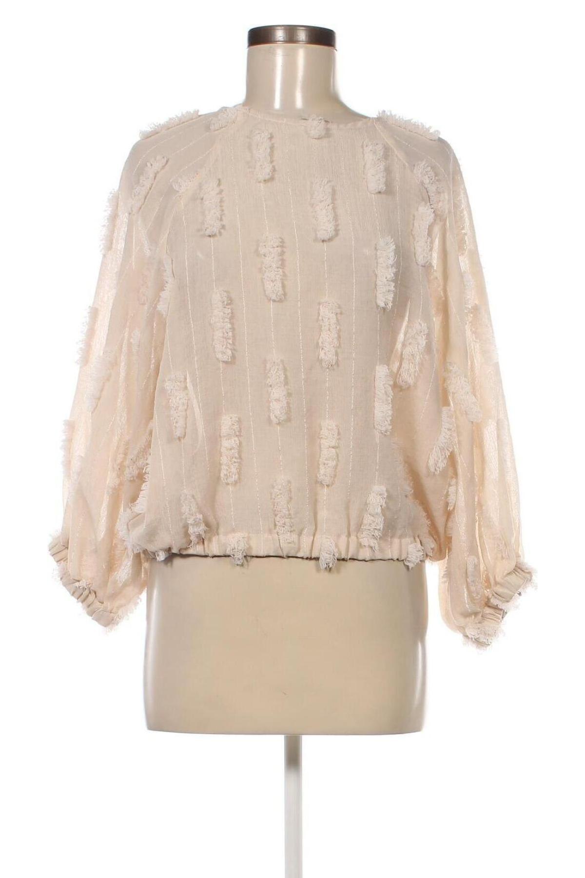 Дамска блуза Zara, Размер M, Цвят Бежов, Цена 27,37 лв.