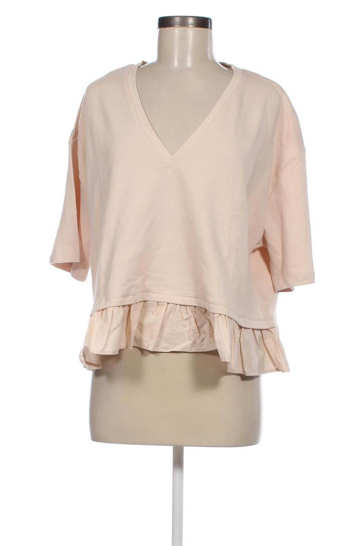 Дамска блуза Zara, Размер L, Цвят Бежов, Цена 19,55 лв.