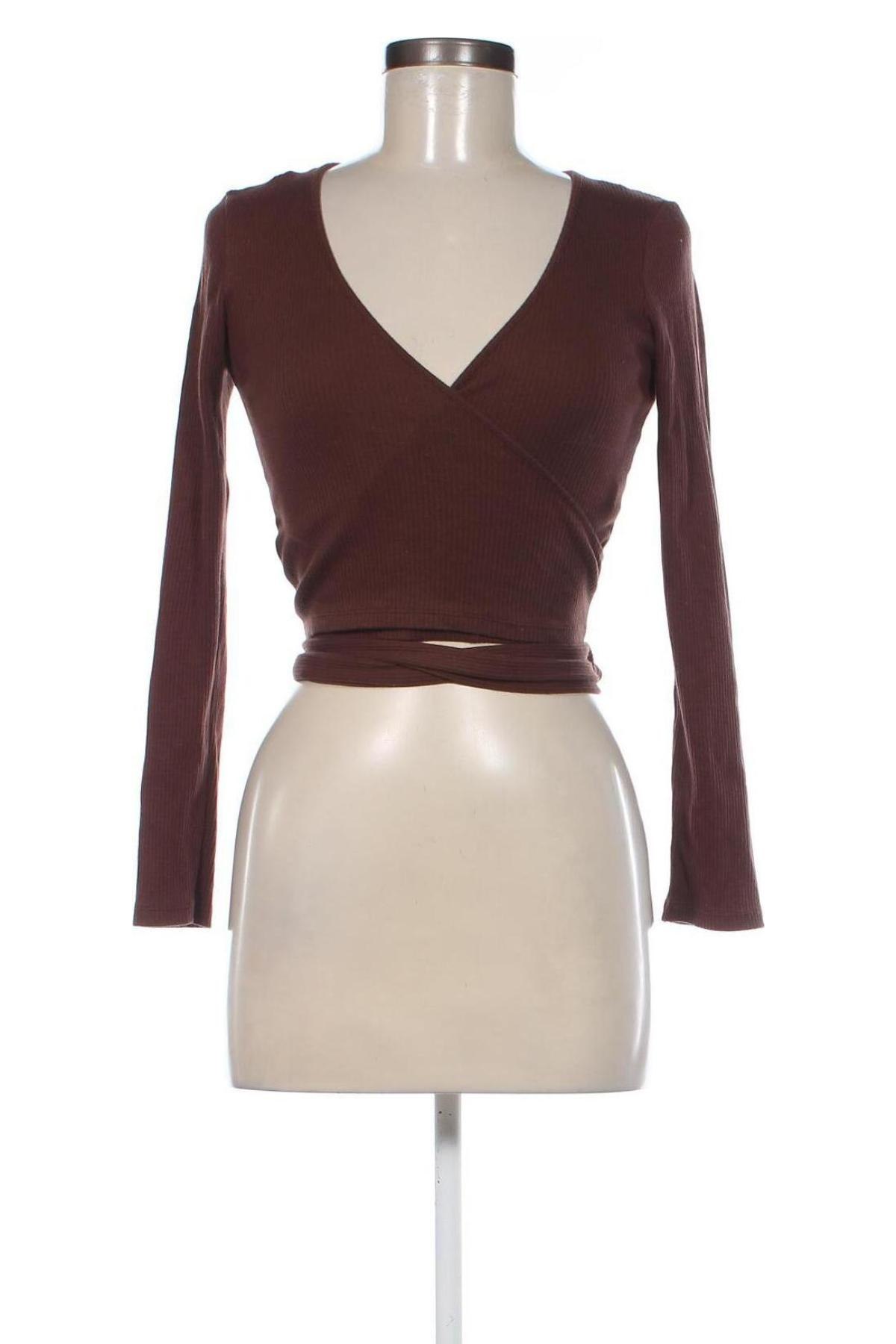 Дамска блуза Zara, Размер S, Цвят Кафяв, Цена 13,77 лв.