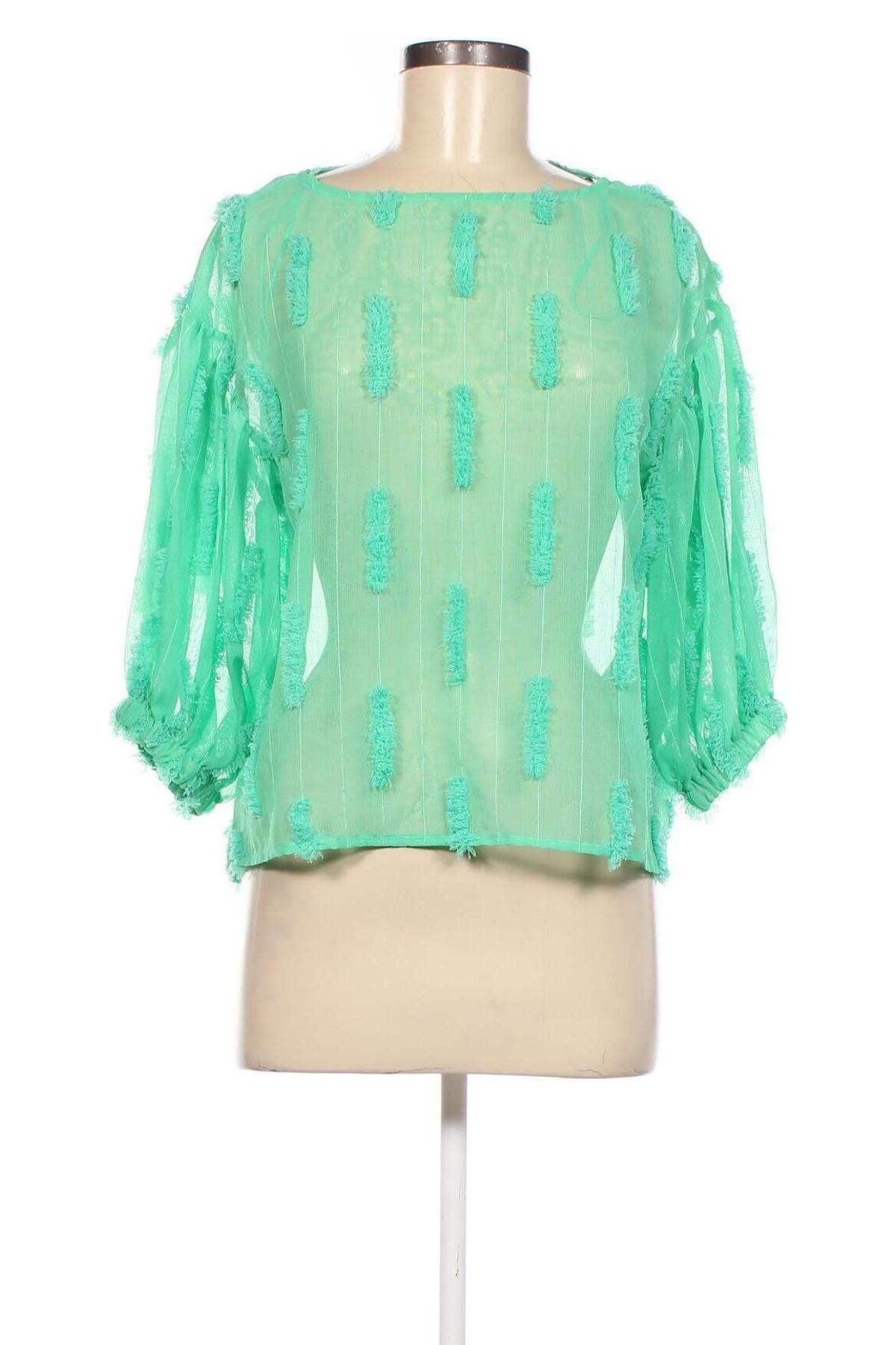 Γυναικεία μπλούζα Zara, Μέγεθος XS, Χρώμα Πράσινο, Τιμή 7,89 €