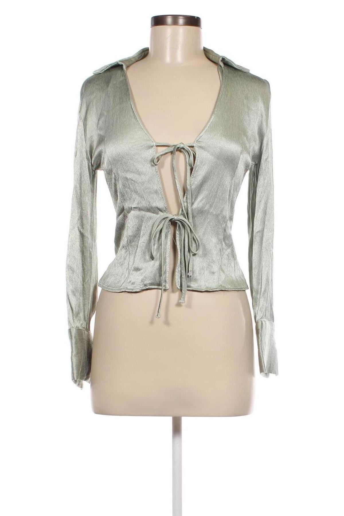 Дамска блуза Zara, Размер S, Цвят Зелен, Цена 35,49 лв.