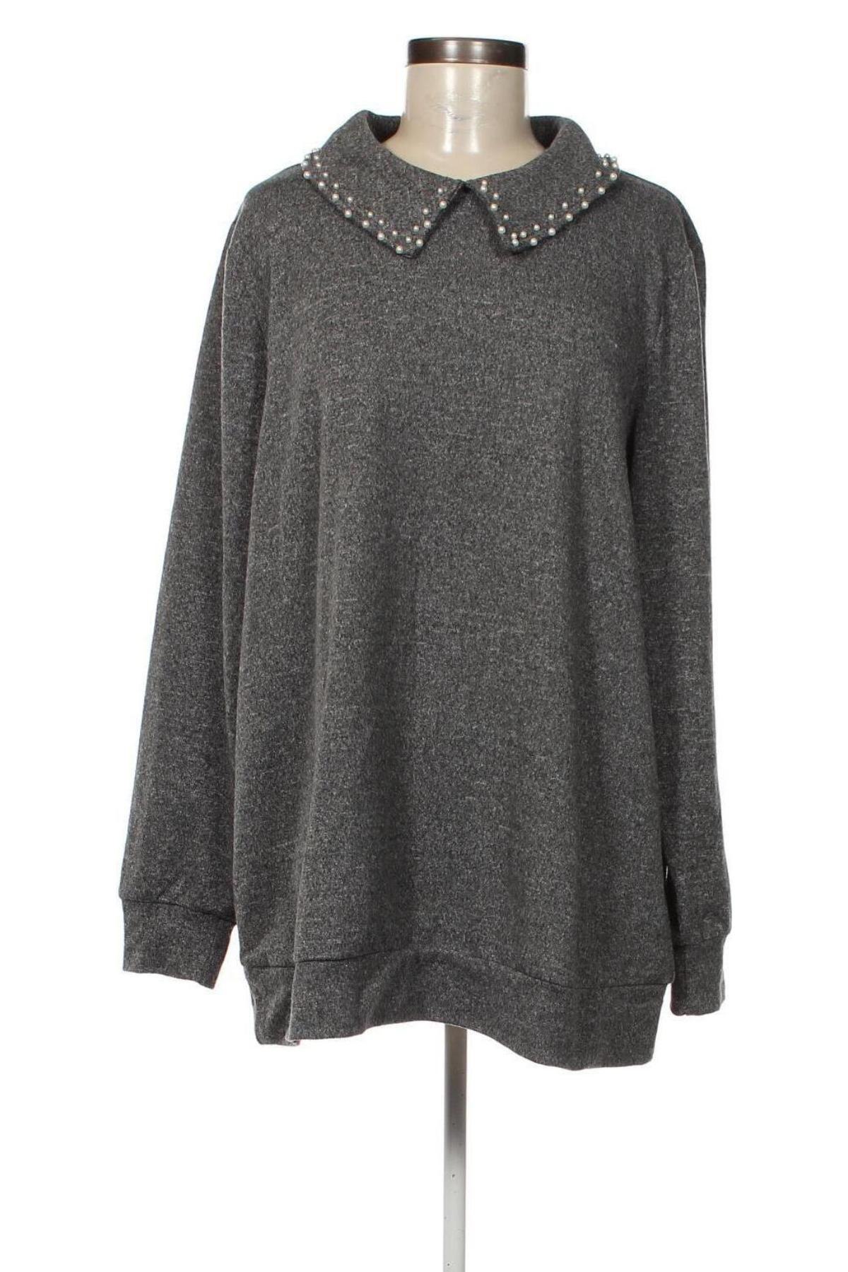 Γυναικεία μπλούζα Zizzi, Μέγεθος XL, Χρώμα Γκρί, Τιμή 12,06 €