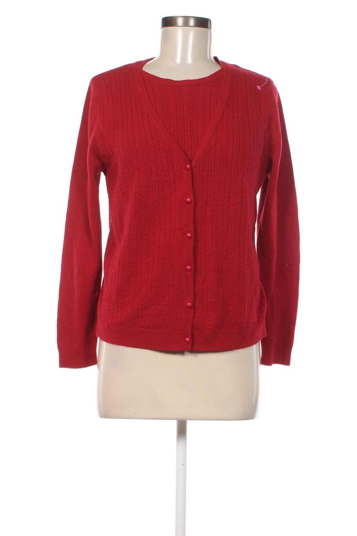 Damen Strickjacke Alfred Dunner, Größe M, Farbe Rot, Preis 9,48 €