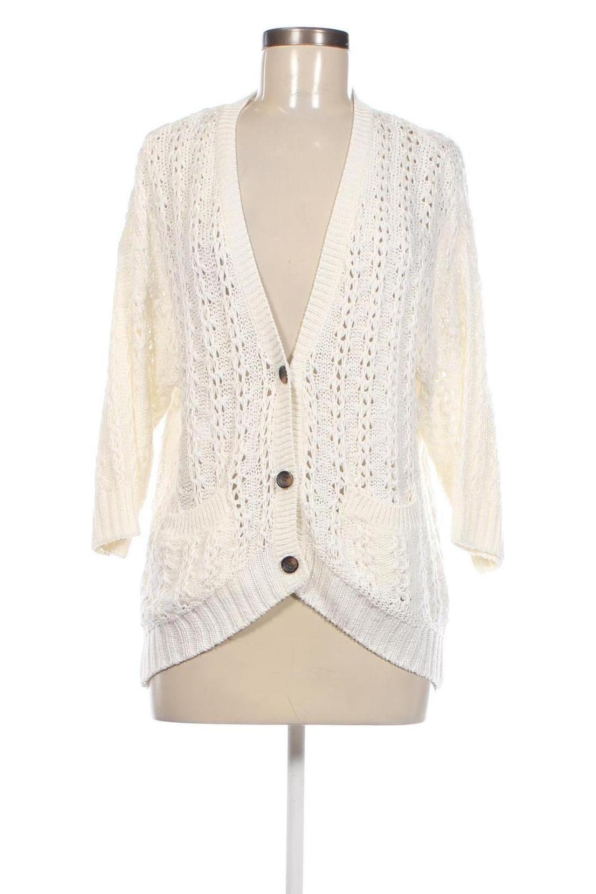 Damen Strickjacke H&M, Größe M, Farbe Weiß, Preis 6,66 €
