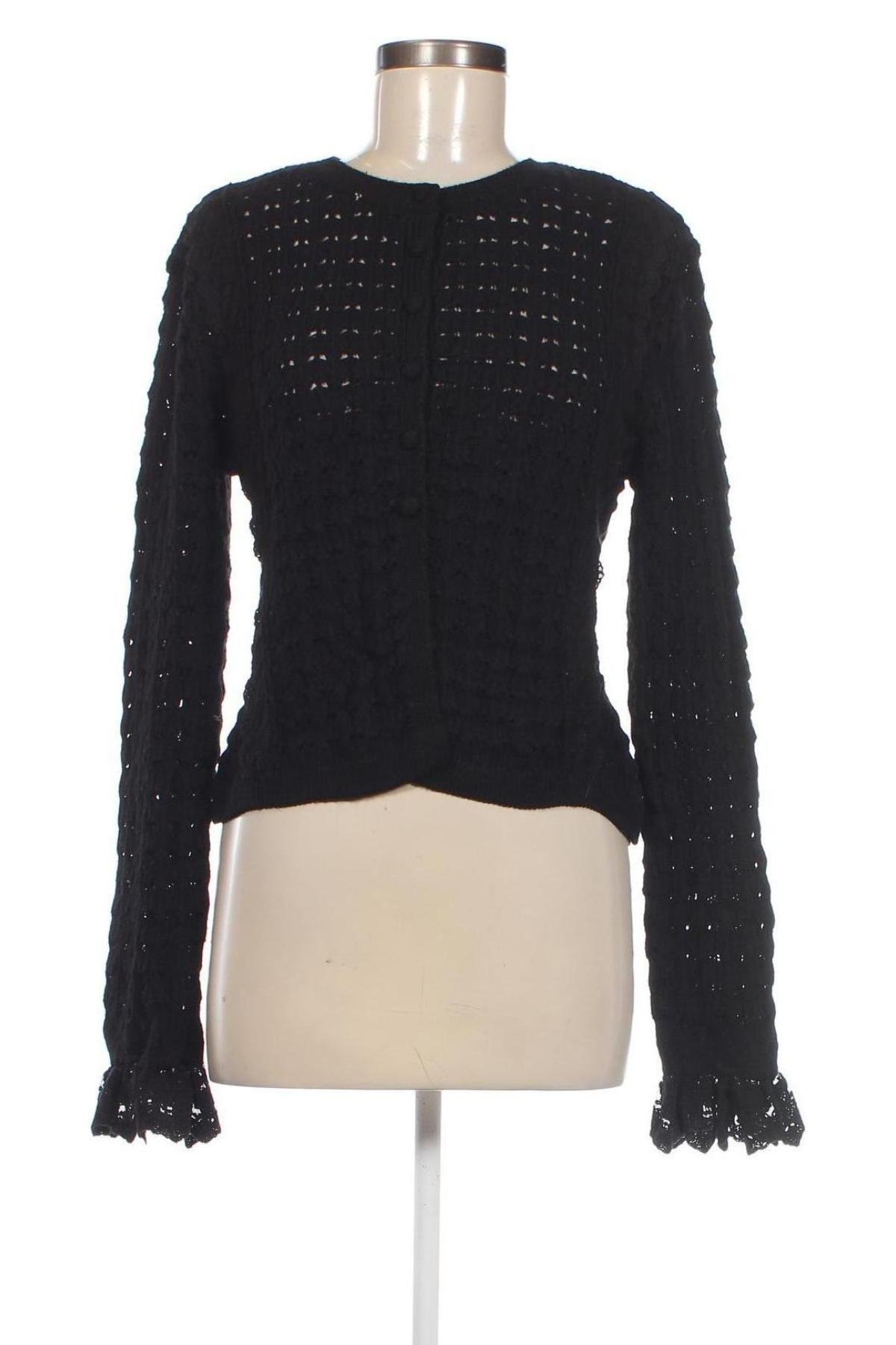 Cardigan de damă Zara, Mărime L, Culoare Negru, Preț 88,82 Lei