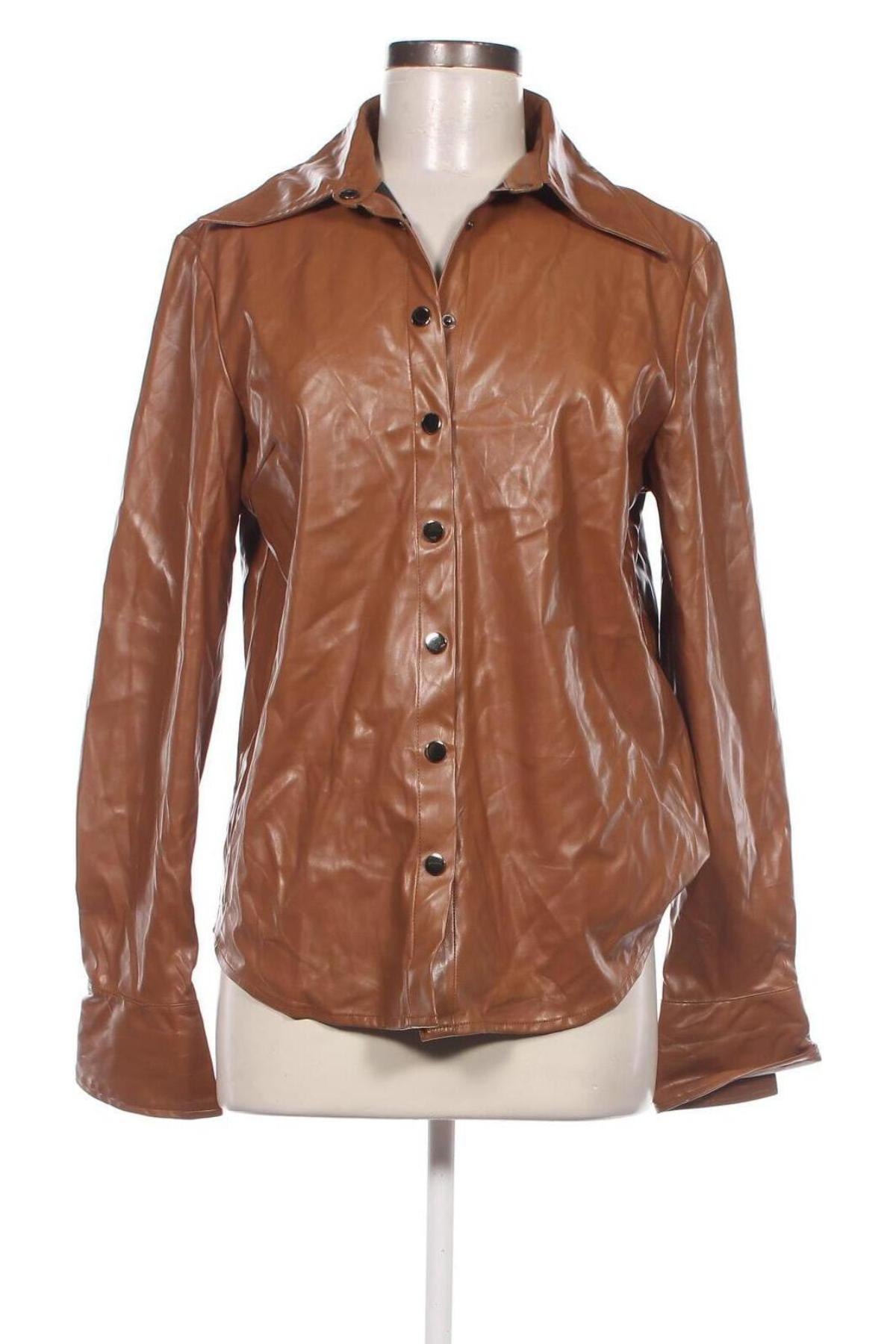 Damen Lederhemd SHEIN, Größe L, Farbe Braun, Preis € 7,83