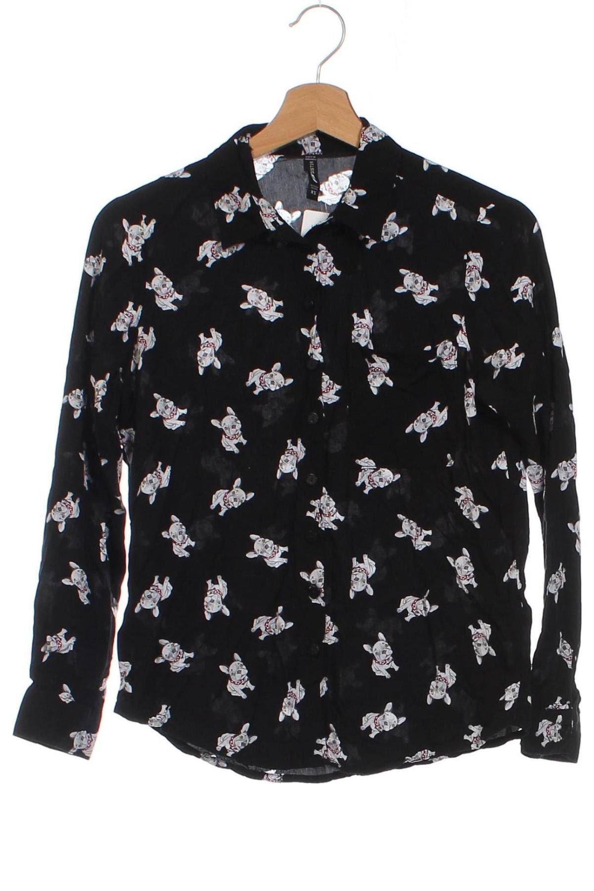 Γυναικείο πουκάμισο Fb Sister, Μέγεθος XS, Χρώμα Μαύρο, Τιμή 6,93 €