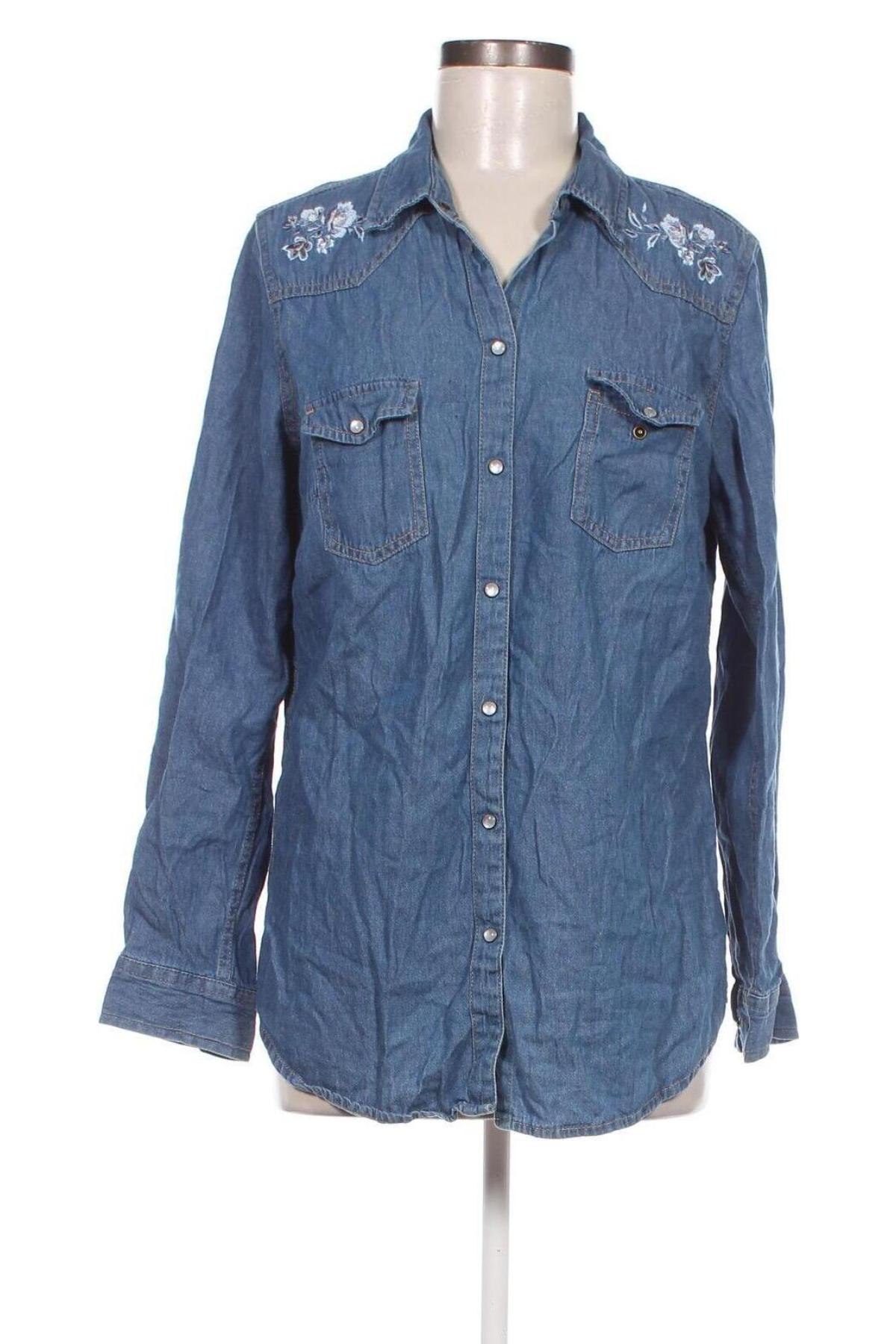 Γυναικείο πουκάμισο John Baner, Μέγεθος L, Χρώμα Μπλέ, Τιμή 7,73 €