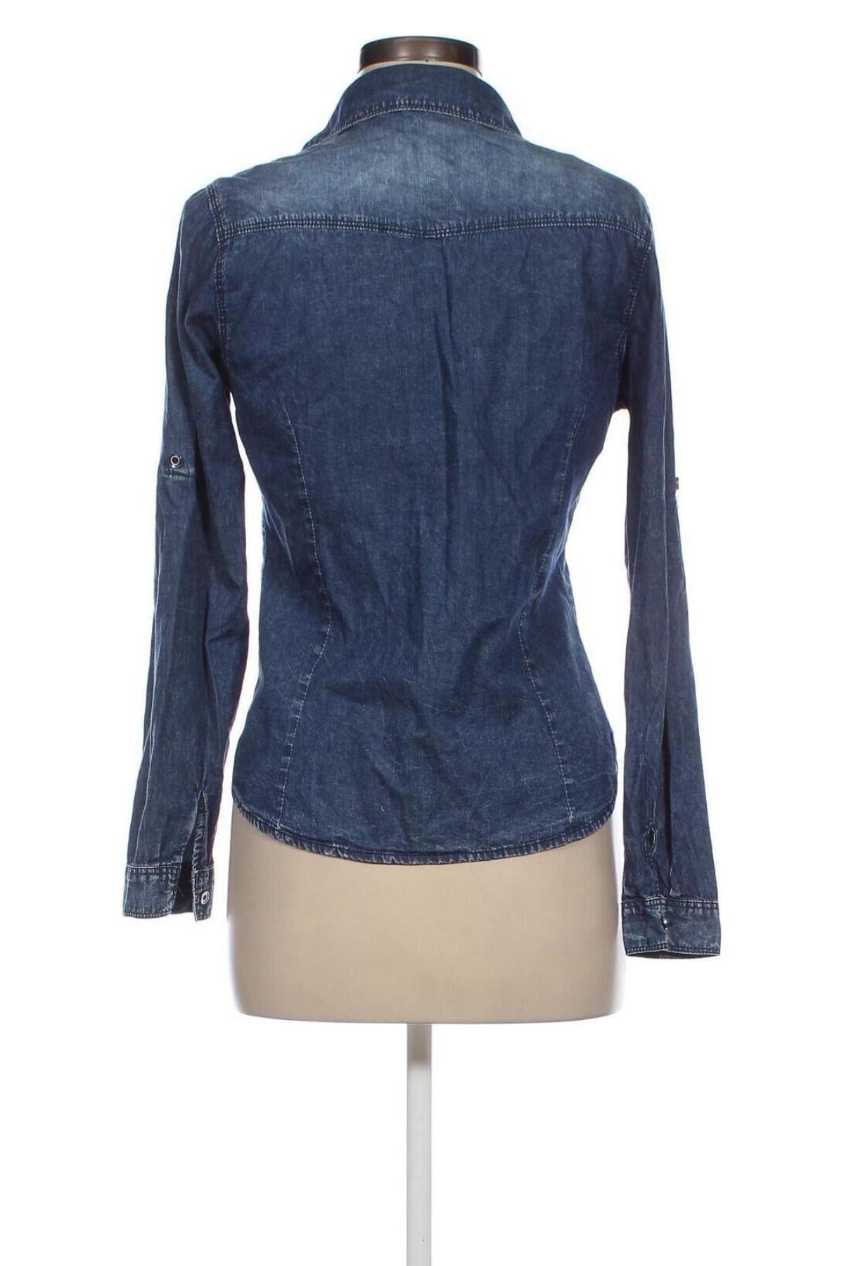 Γυναικείο πουκάμισο Regular Denim, Μέγεθος M, Χρώμα Μπλέ, Τιμή 6,91 €
