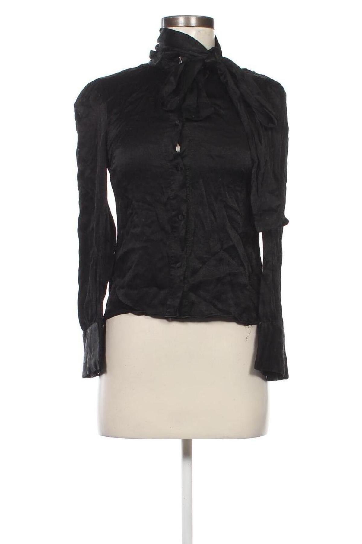 Дамска риза Zara, Размер XS, Цвят Черен, Цена 6,75 лв.
