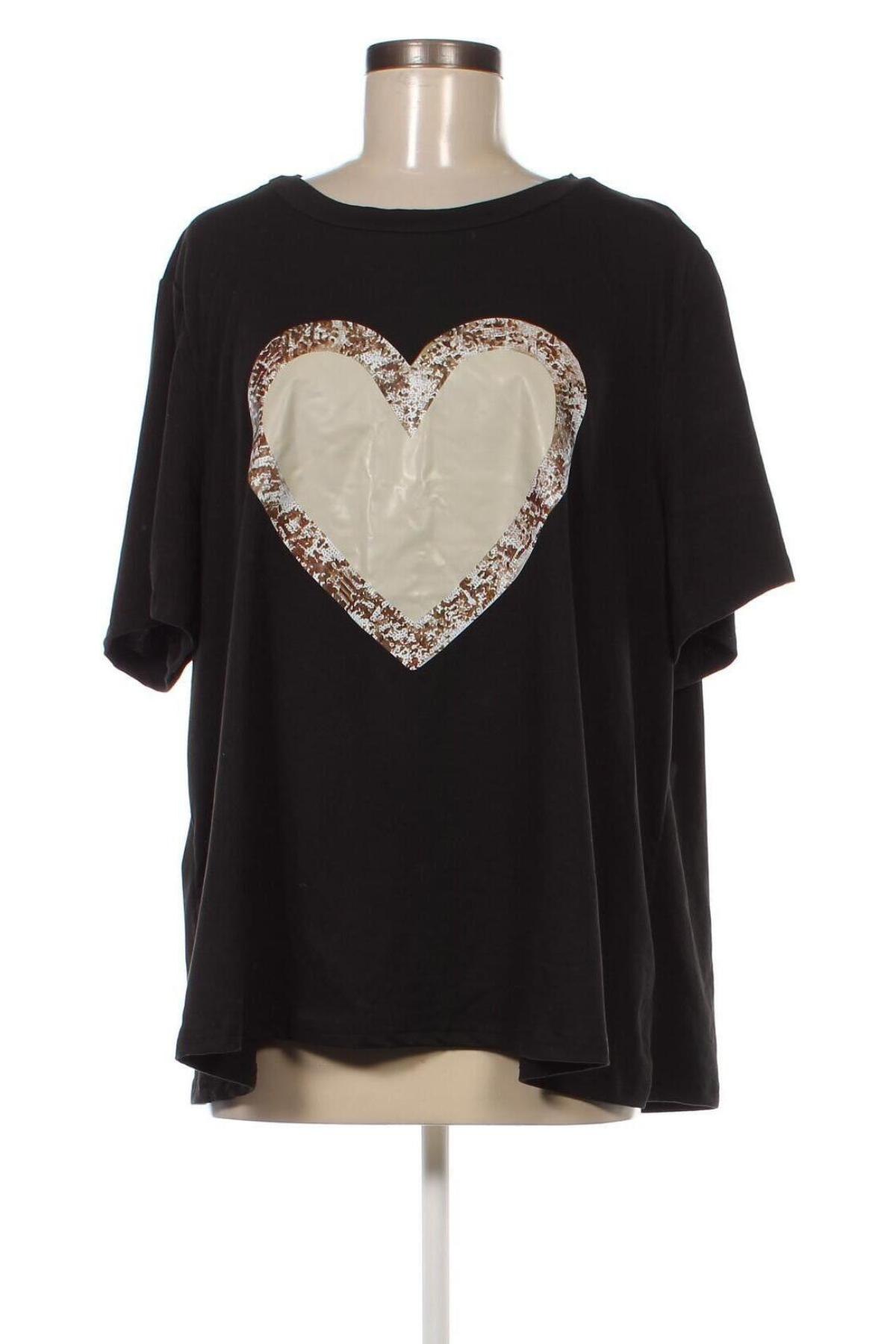Damen T-Shirt, Größe 4XL, Farbe Schwarz, Preis € 10,36