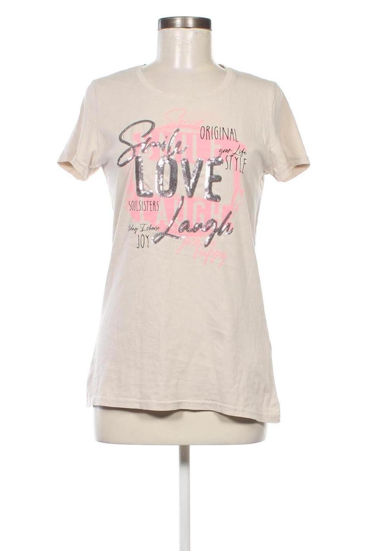 Damen T-Shirt Soccx, Größe M, Farbe Beige, Preis 15,97 €