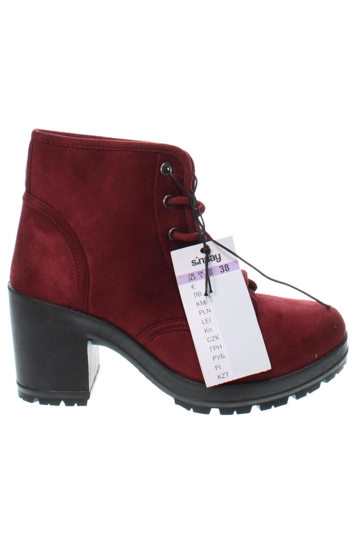 Damen Stiefeletten Sinsay, Größe 38, Farbe Rot, Preis 27,90 €