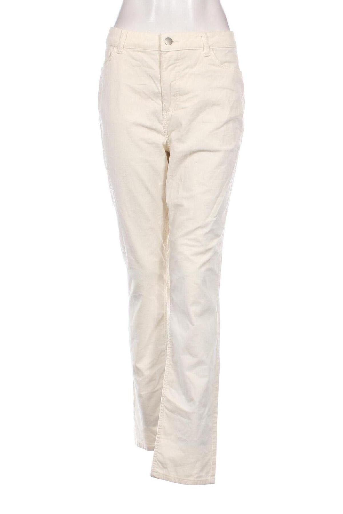 Pantaloni de velvet de femei C&A, Mărime XL, Culoare Ecru, Preț 68,09 Lei
