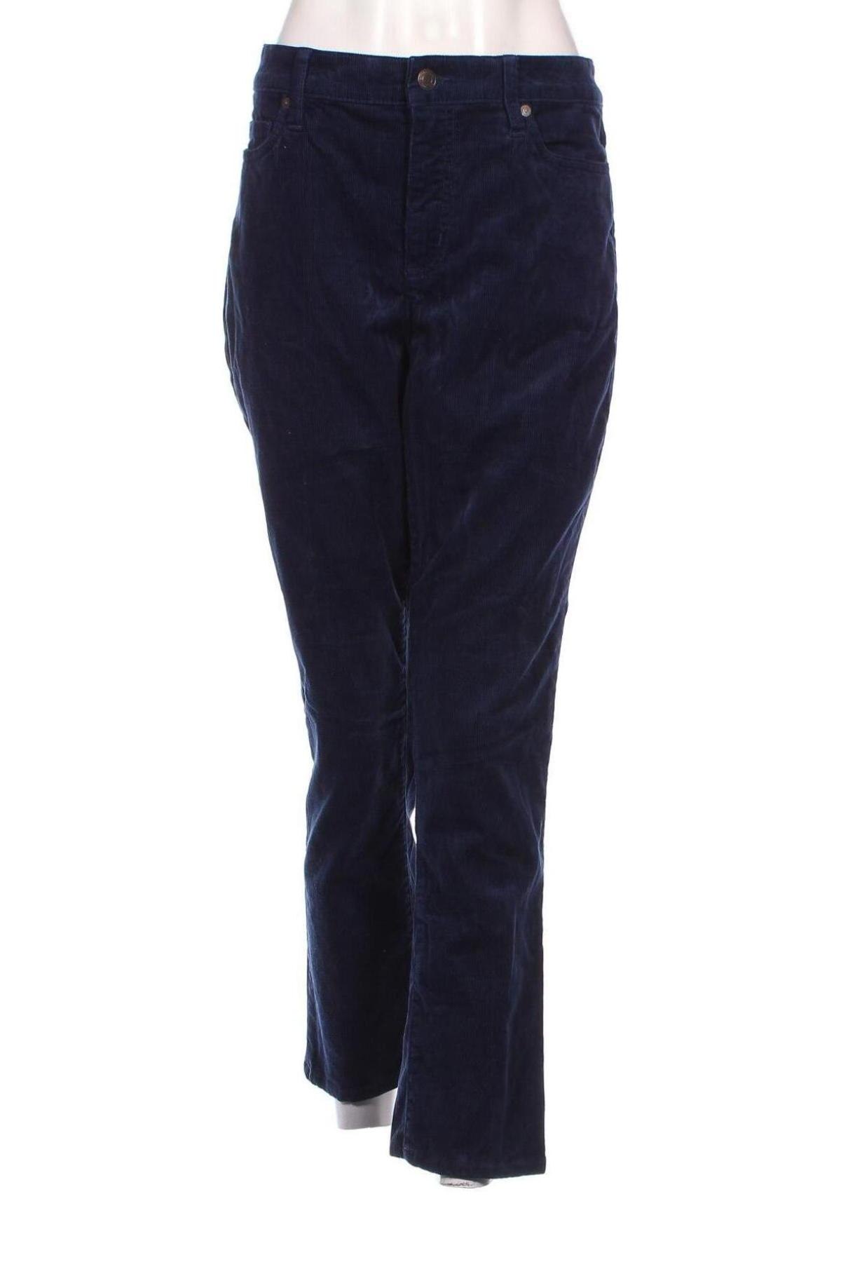 Pantaloni de velvet de femei Lands' End, Mărime L, Culoare Albastru, Preț 28,62 Lei