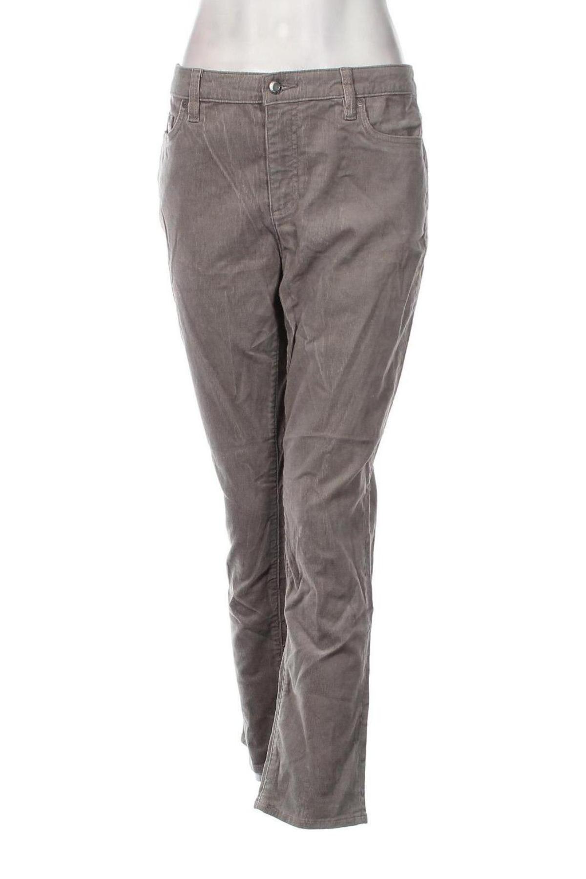 Pantaloni de velvet de femei Land's End, Mărime L, Culoare Gri, Preț 40,46 Lei