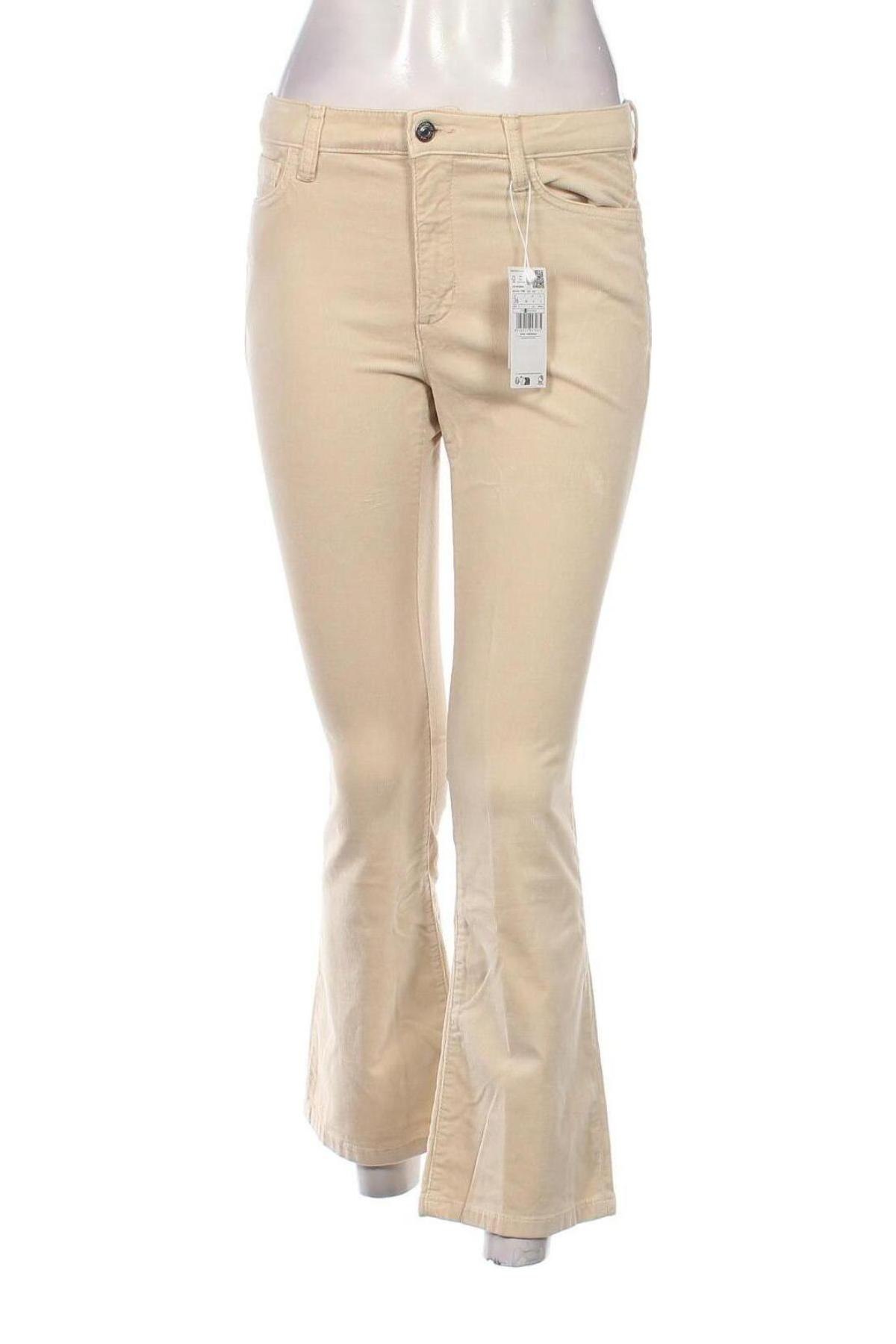 Pantaloni de velvet de femei Mango, Mărime S, Culoare Bej, Preț 63,32 Lei
