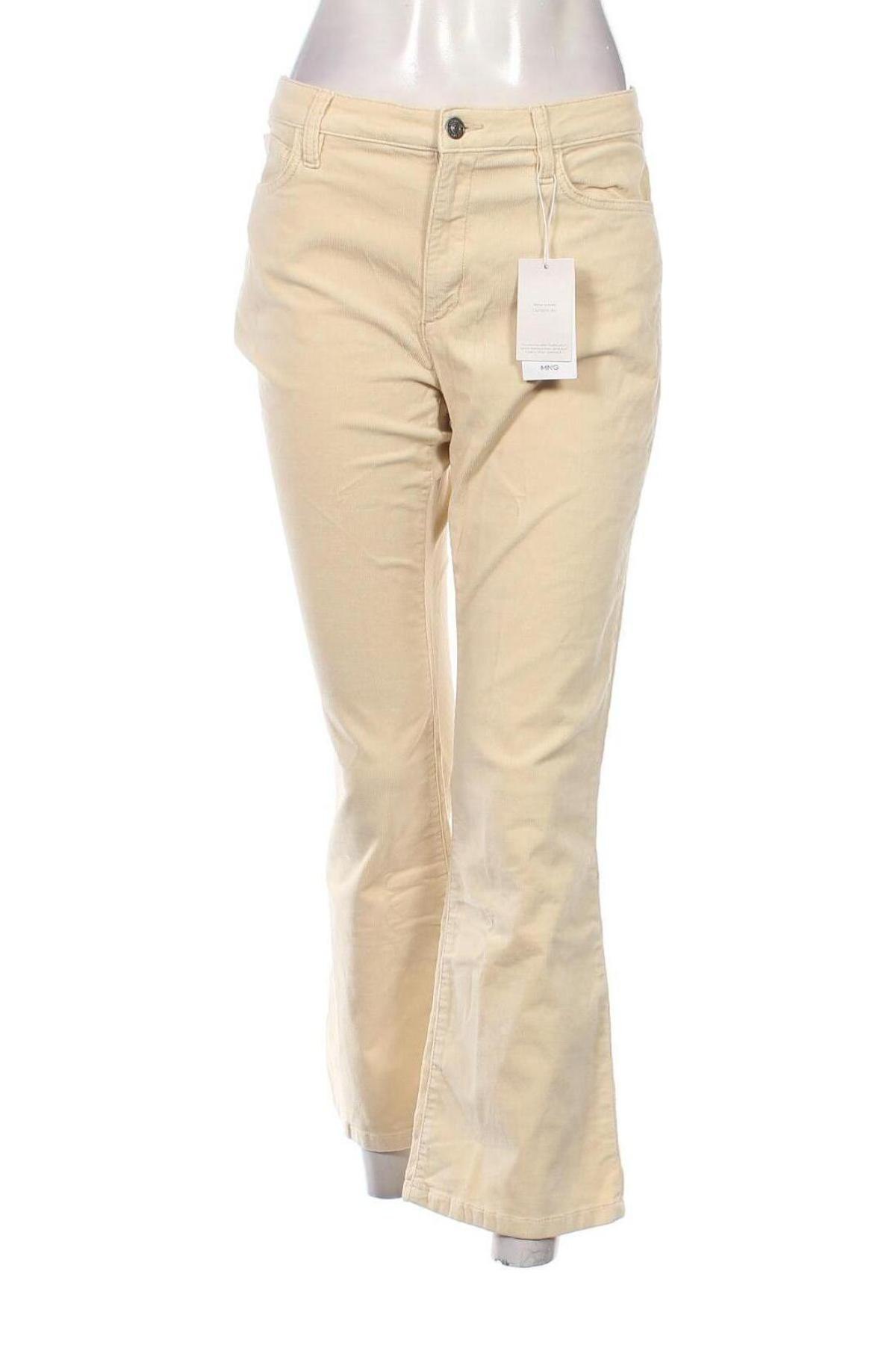Pantaloni de velvet de femei Mango, Mărime L, Culoare Bej, Preț 63,32 Lei
